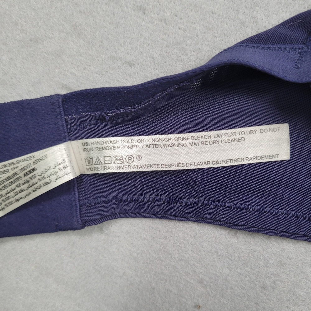 Soma Enticing Lift Balconet Bra 38DDD Navy Blue Lace Underwire 0918 - Picture 11 of 13